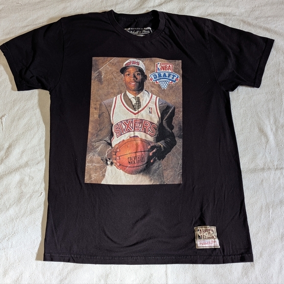 Mitchell & Ness Allen Iverson Draft Day t-shirt, Black, Size Medium - Picture 2 of 5